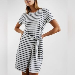 Rails Edie Striped Wrap Ivory Navy Stripe Mini Dress sz Small